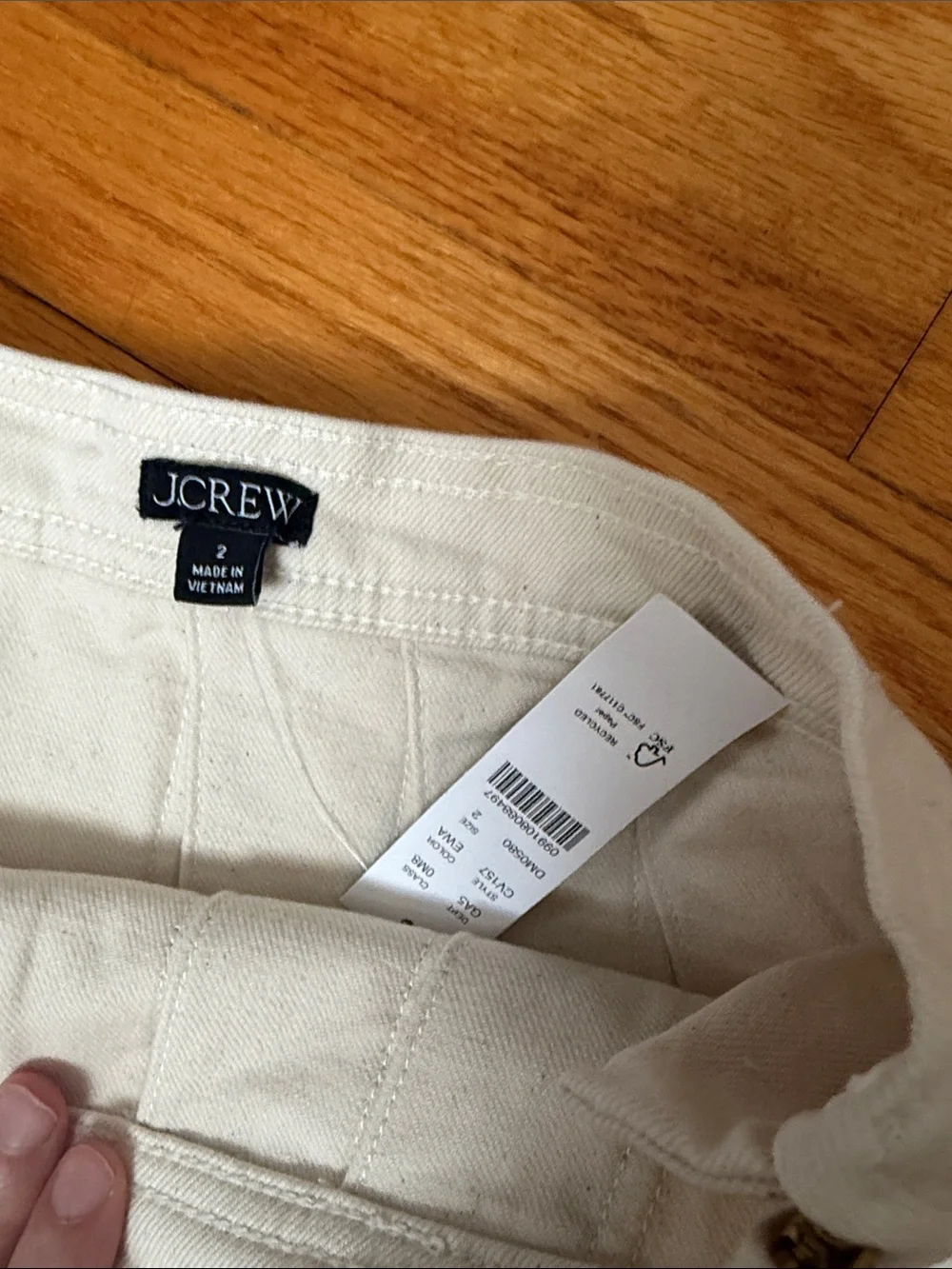NWT j.crew ecru denim pleated skirt sz 2 - Picture 3 of 4